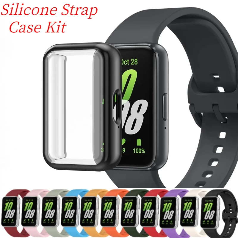 Kit de Correa y funda de silicona para Samsung Galaxy Fit 3, pulsera para Samsung Galaxy Fit 3, accesorios de carcasa protectora, cinturón