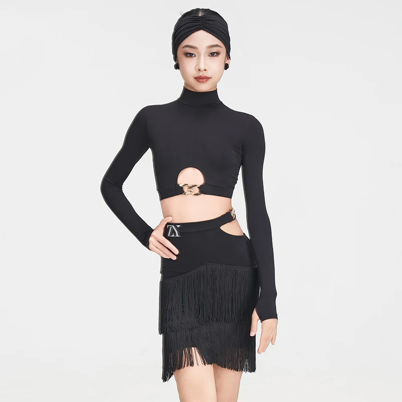 Crianças chacha dança latina franjas traje crianças competição de dança de salão terno meninas samba roupas de dança latina sl14028