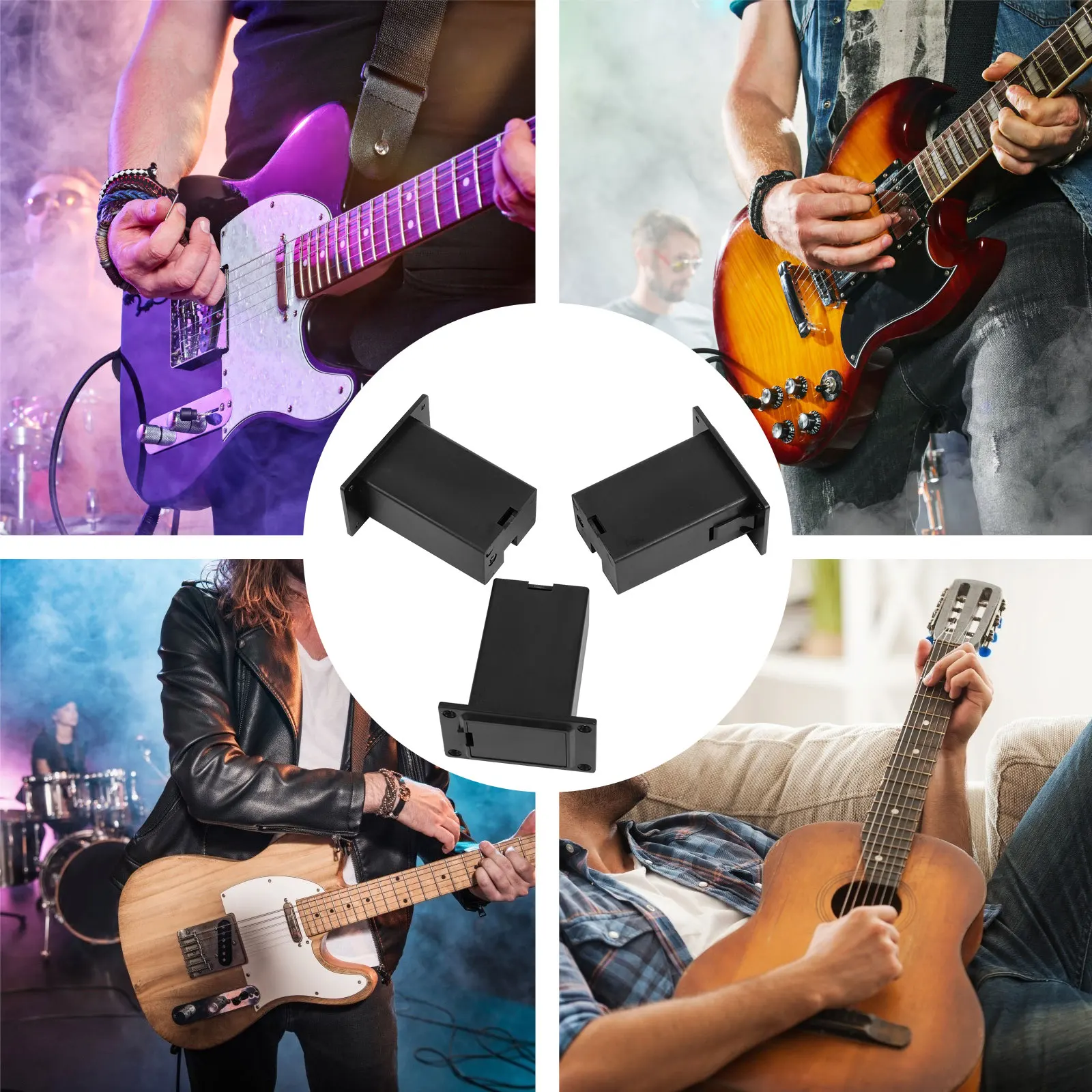 

3 Pcs Guitar Pickups Compartment for Holder Casing Plastic Bass