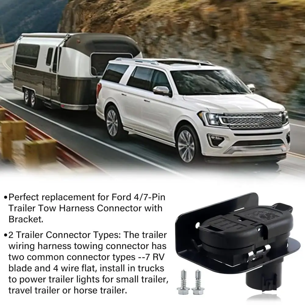 Towing Trailer Light Connector 4 Pin 7 Pin Plug Adaptor Fits Ford F150 F250 F350 Harness Socket Electrical Signal Transmit