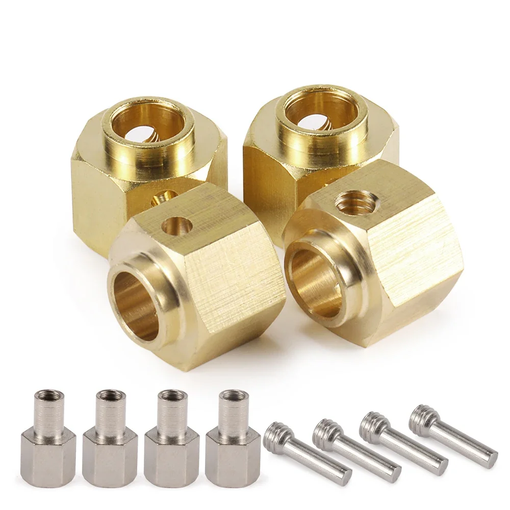 RCGOFOLLOW 5/6/8/9/10/12mm Brass Wheel Hub Hex Extended Adapter Widened Hexagonal Adapter for 1/10 RC Crawler Axial SCX10 TRX4