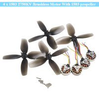 4Pcs 1503 2750KV Brushless Motor with 1503 Propeller 4-blade for FPV Racing Drone QuadcopterRC Electric Motor 4 Axes DIY