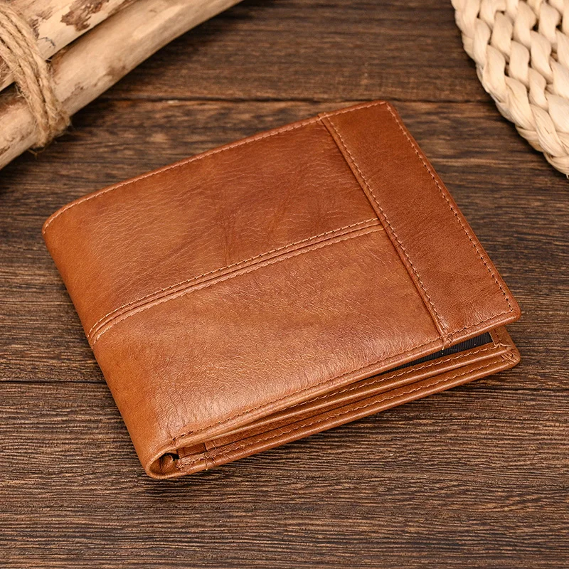 New Fashion Men's Business Wallet Thin Purse For Man Male Card Holder With Coins Pocket Black Brown Male Wallets Short Coin Bag