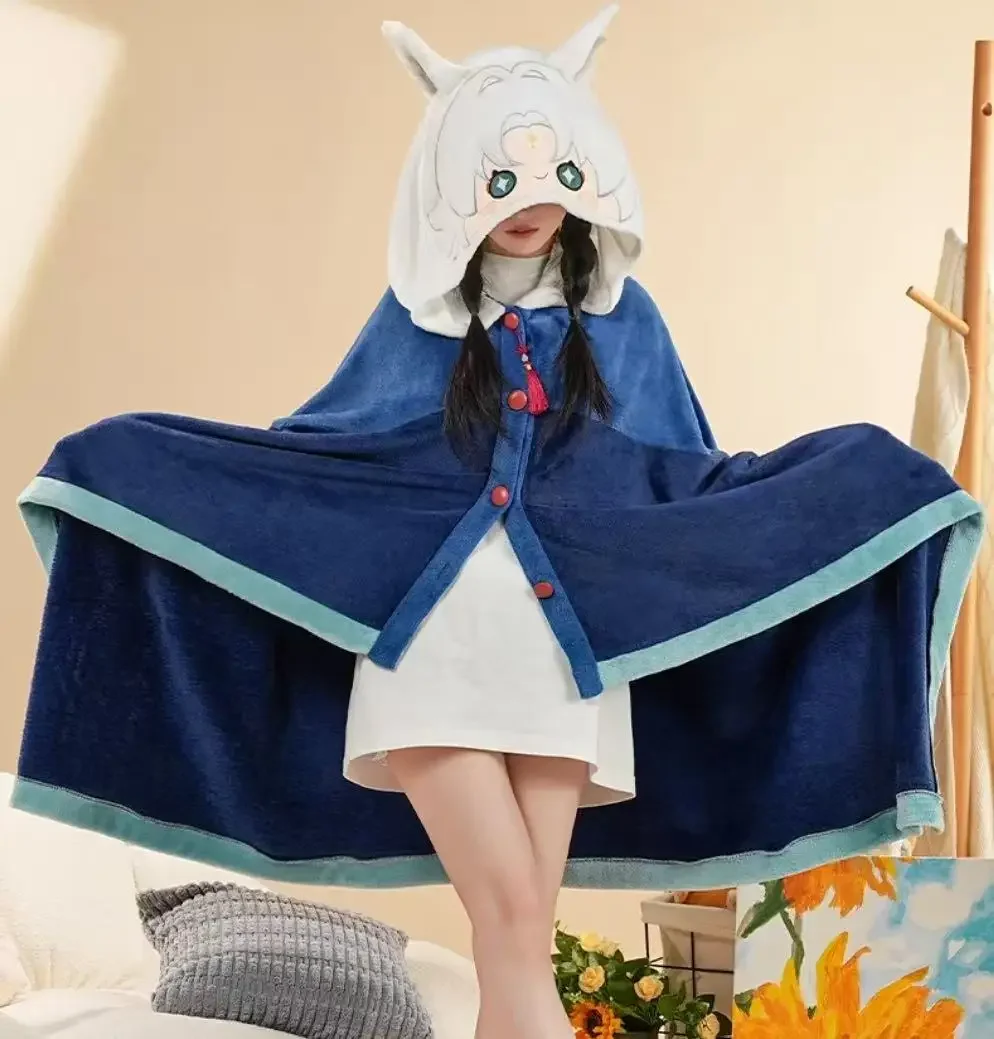 

Robin Firefly Aventurine Feixiao Cosplay Air Conditioning Blanket Honkai Star Rail Plush Blanket Cape Hoodie Soft Warm Cloak