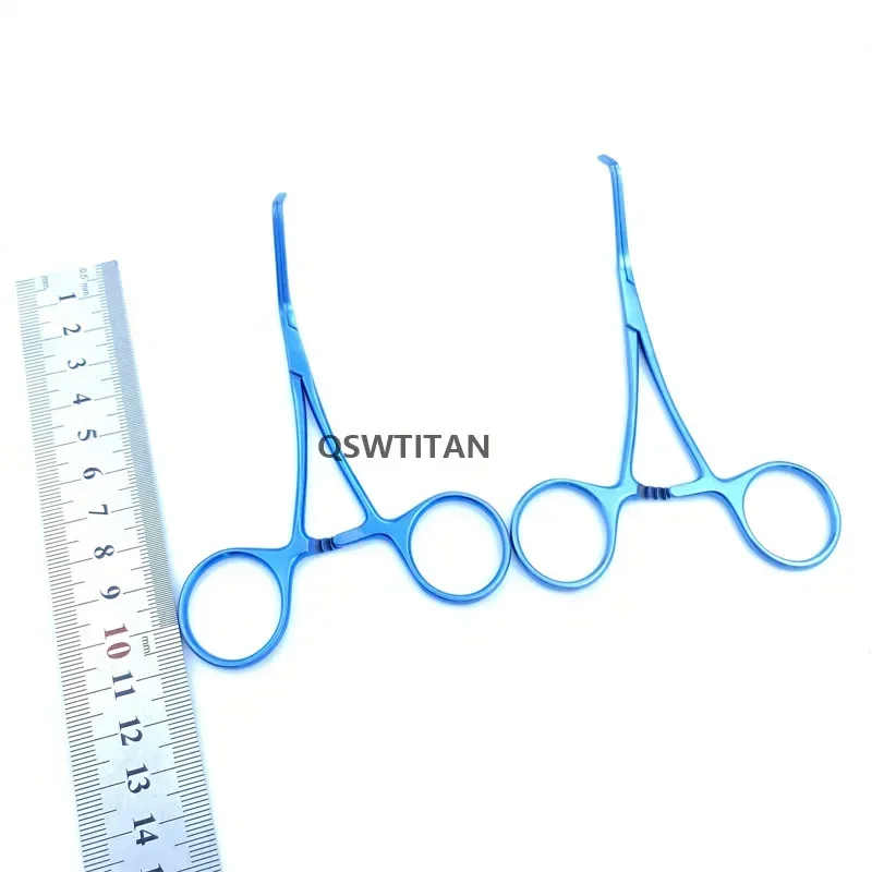 2pcs/set Micro Kitzmiller Clamp Left and Right Angled Jaw 11cm Titanium neurosurgery surgical instrument