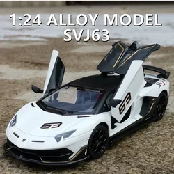 1:24 Aventador SVJ 63 Alloy Racing Car Diecasts Metal Toy Car Model Collection Sound And Light Childrens Gifts