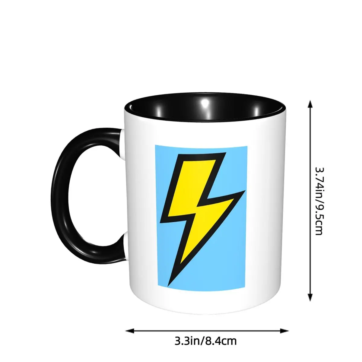 Yellow Lightning Bolts With Bright Blue Mug Funny Ceramic Coffee Cups Tea Mugs Milk Cup Drinkware Gift for Friends