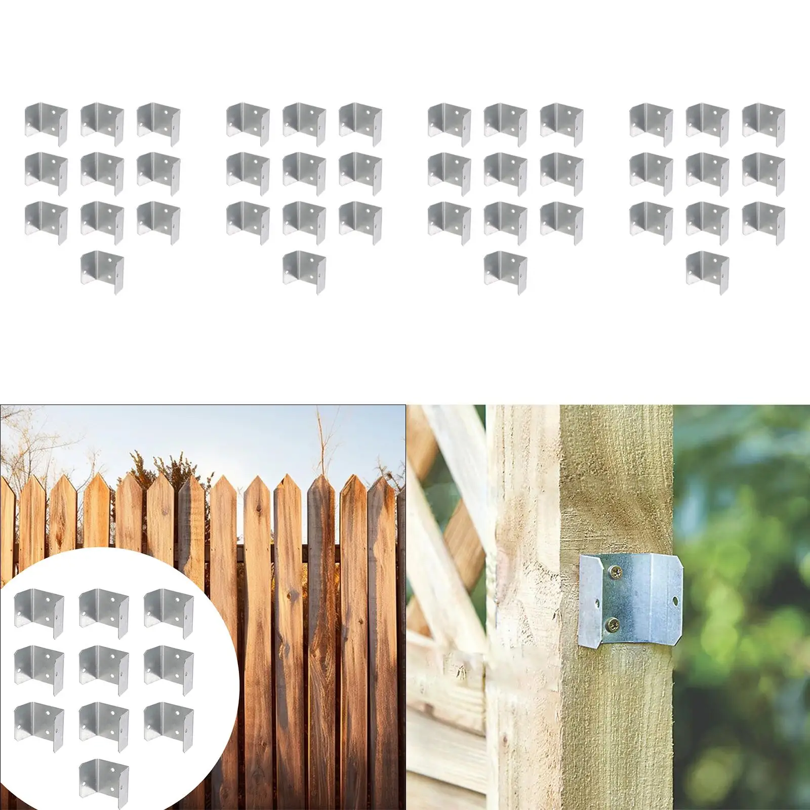 10Pcs Fence Brackets Hardware Clips for Metal Posts Deck Railing Balcony