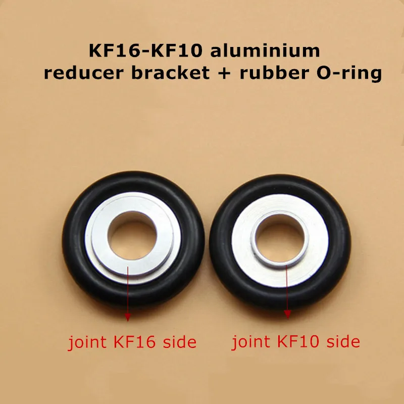 5Pcs KF16 to KF10 Stainless Steel aluminium alloy Reducing Center Bracket Fluorine Rubber O-ring for Vacuum Flange Pipe Clamp