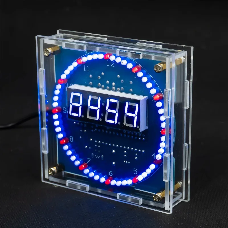 DIY Rotating Digital LED Display Module Alarm Electronic Digital Clock Kit 51 SCM Learning Board 5V DS1302