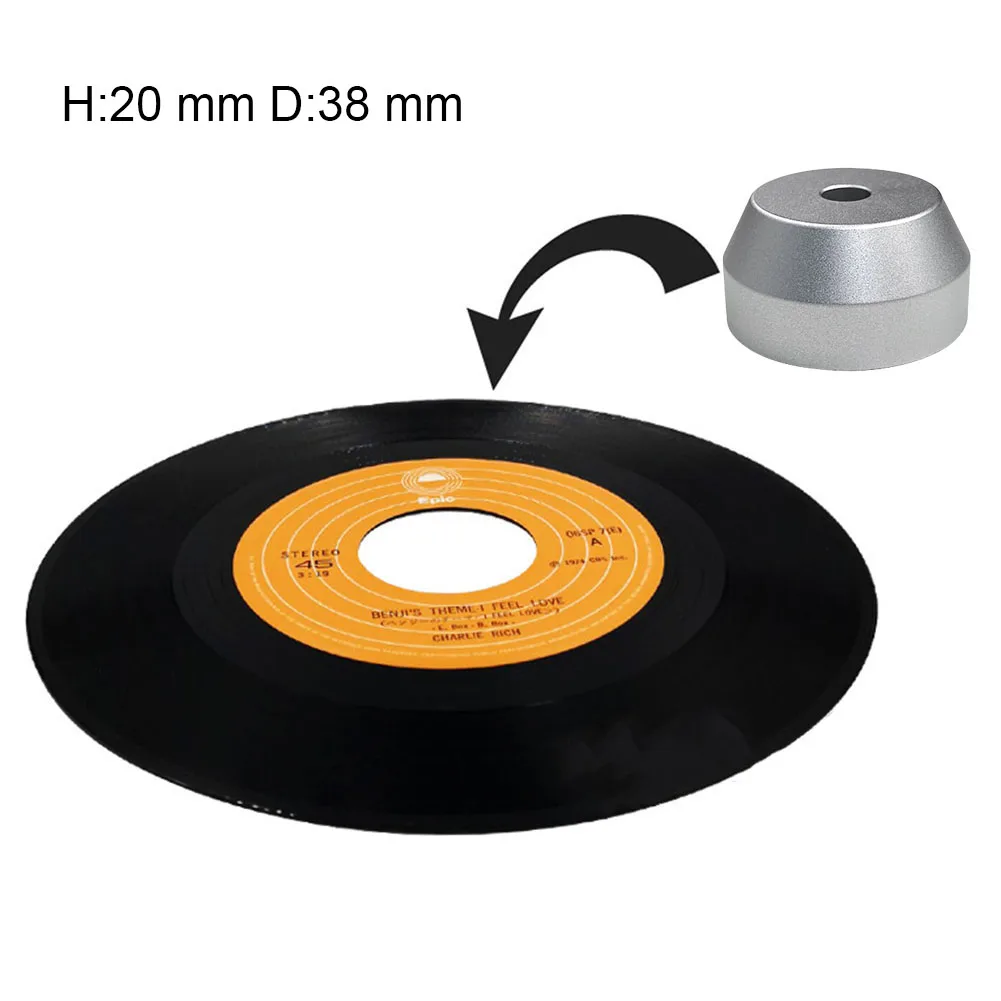 Aluminum Record Adapter Vinyl 45 RPM 7 Inch Accessories Adapter Aluminum Black Silver Center Coverter DJ EP Kit