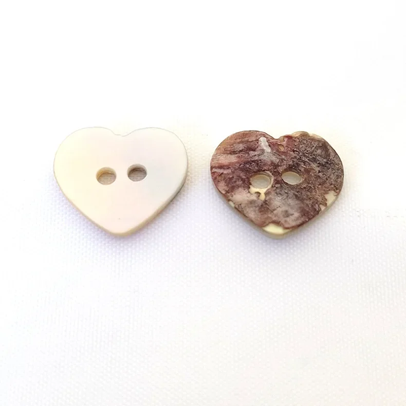 10PC Natural White Mother of Pearl Round Heart Square Oval 2-holes Button Sewing Craft Flatback Button DIY Shirt Scrapbook Decor