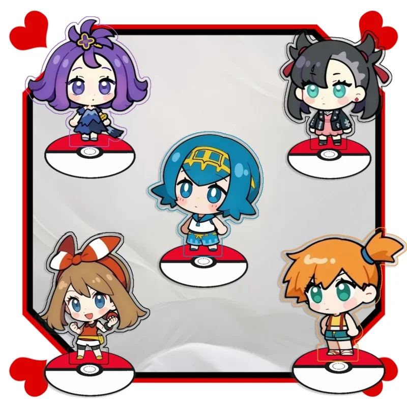 

Recycled Acrylic Standees for Pokemon Acerola Marnie Lana May Misty Desk Decoration Decorative Creativity Cute Gift 15cm