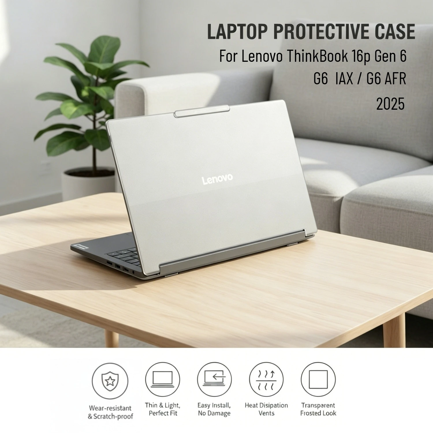 Matte Hard PC Protective Case for Lenovo ThinkBook 16p Gen 6 G6 IAX AFR Anti-Fingerprint Anti-Scratch Shockproof Notebook Cover