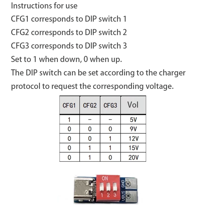 1-5 قطعة ​   Type-C PD QC Trigger 5V-20V وحدة طاقة تيار مستمر قابلة للتعديل شحن سريع رمز الاتصال الجهد