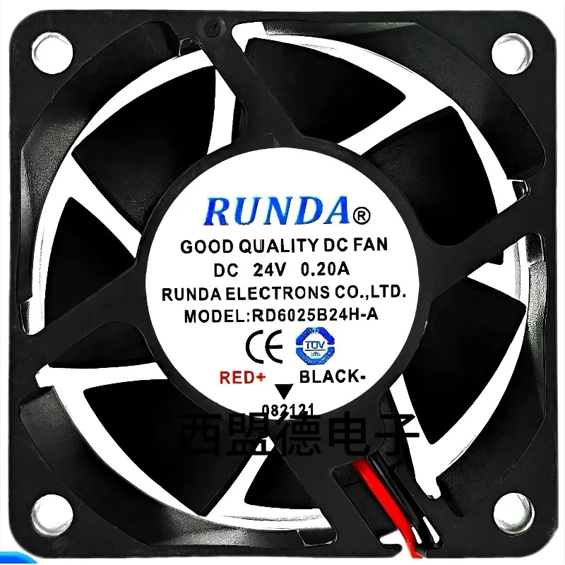 New Cooler Fan for RUNDA RD6025B24H-A 24V 0.20A 6025 6cm Inverter Cooling Fan 60 * 60 * 25mm