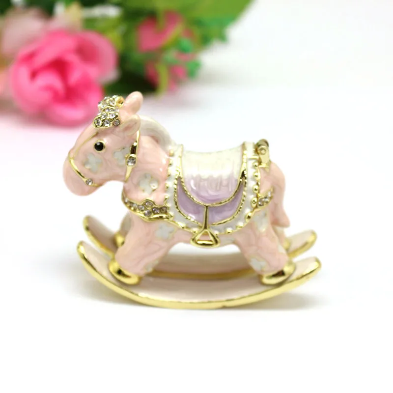 Rocking Horse Trinket Boxes Jewelry Decor Ring Earrings Holder Organizer Storage Box Birthday Gifts for Girl