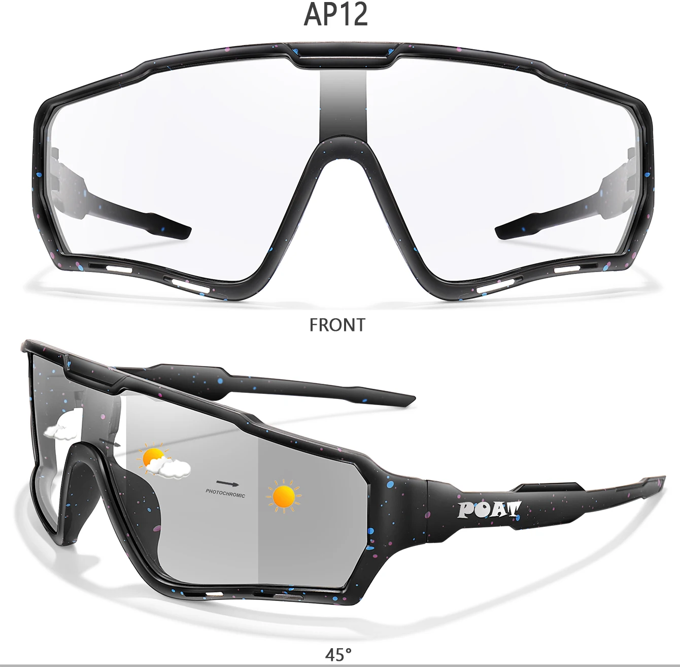 POAT Marke Starke Licht Photochrome Sonnenbrille Neue Stil Sport Männer Frauen MTB Fahrrad Brillen Radfahren Angeln Laufen – Detail 14