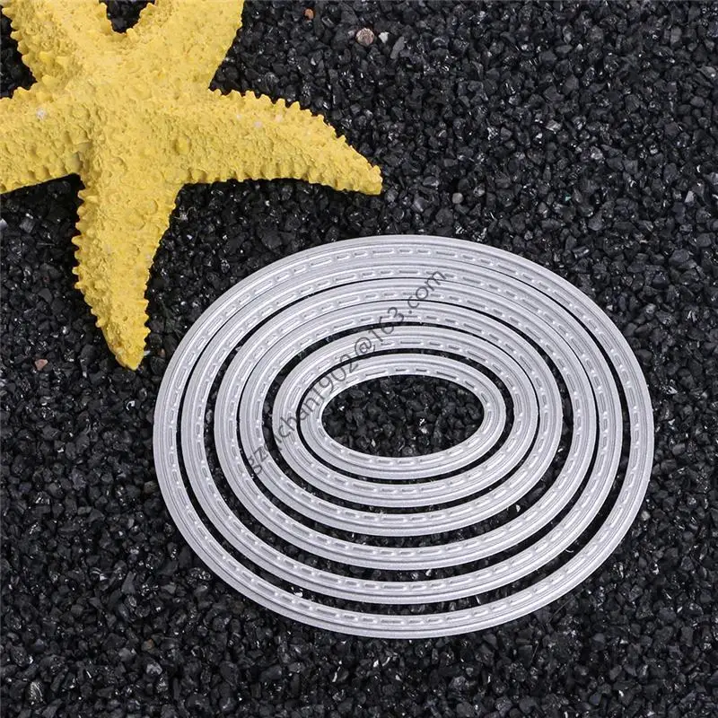 

X7ab Овальная металлическая резка умирает трафаретные трафареты DIY альбом альбома