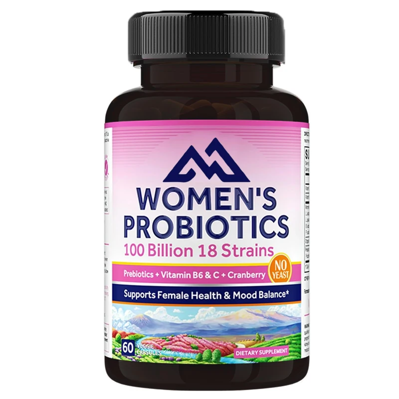 100 billion colony units of probiotics for women, 18 strains of prebiotics, VC and B6, cranberry urinary and digestive support