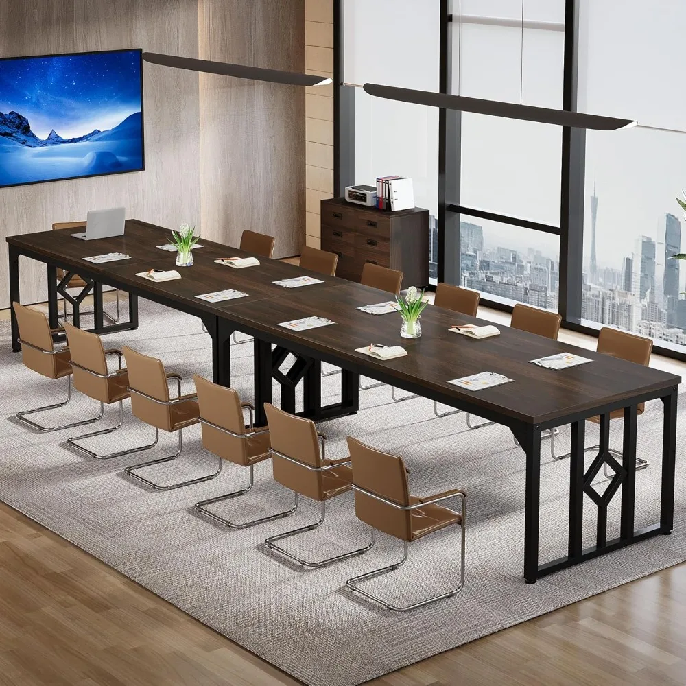 

Large 6.5 Feet Rectangular Conference Table with Storage Cabinet for 6-8 People, Ideal for Meetings and Seminars
