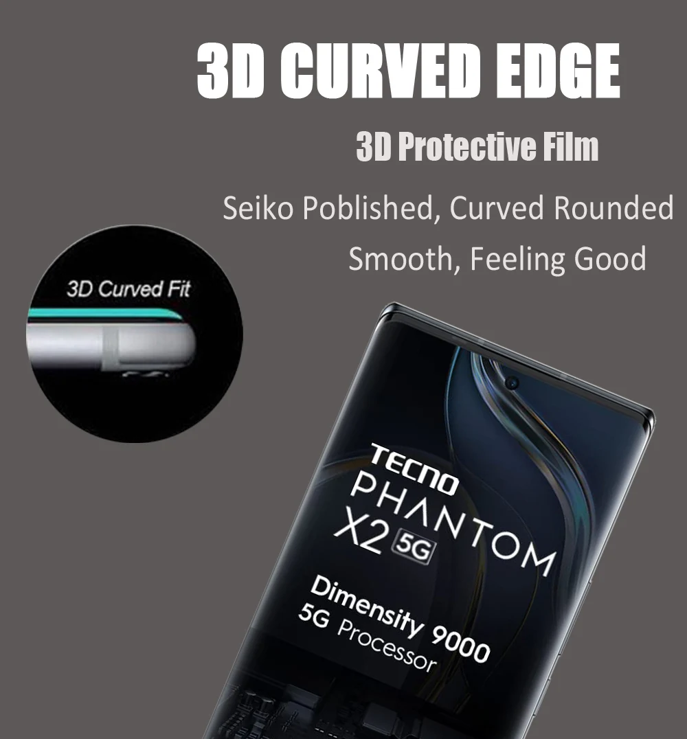 Full Cover Tempered Glass For Tecno Phantom X2 3D High Solution Screen Protectors Protective Film Tecno Phantom X2 Pro/Phantom X