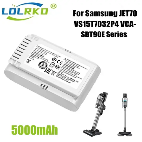 VCA-SBT90EB VCA-SBT90E 무선 스틱 진공 청소기용 진공 교체 배터리, 삼성 Jet70 + VS15T7032P4, 5000mAh, 신제품