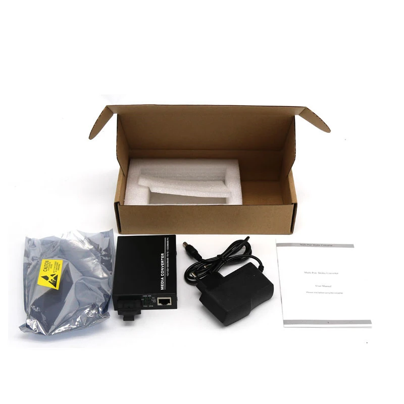 Saikiot SFP Media Converter 10/100/1000 Base Media Converter Fiber Optic Media Converter