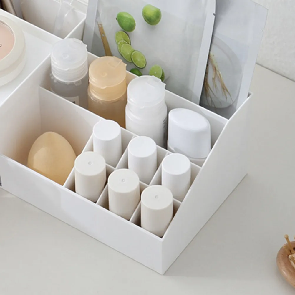 Makeup Brush Storage Box Desktop Organizer Container with Multiple Compartments for Cosmetics Pens Keys Small Items Pencil