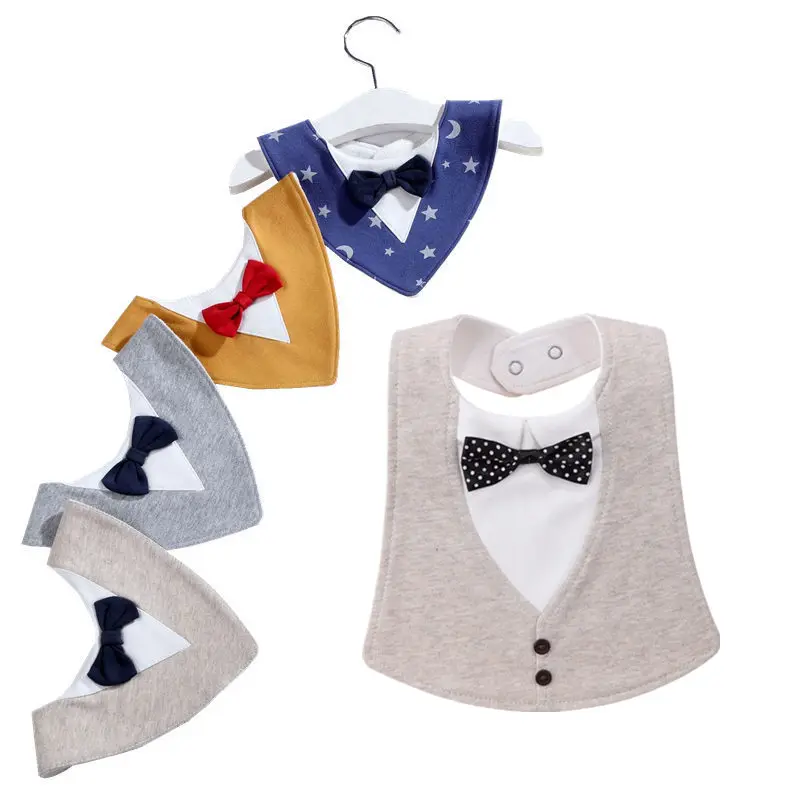 Gentleman Bow-tie Waterproof Bandana Bibs Baby Babador Feeding Smock Infant Burp Cloths Saliva Towel Baby Eating Accessory