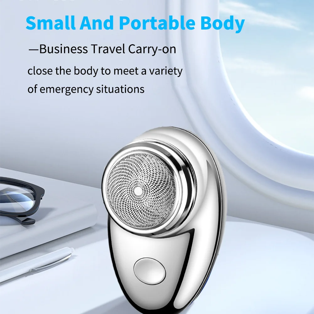 ماكينة حلاقة كهربائية شحن جيب صغير للسفر ماكينة حلاقة لاسلكية محمولة قابلة للفصل ماكينة تشذيب شعر اللحية للوجه