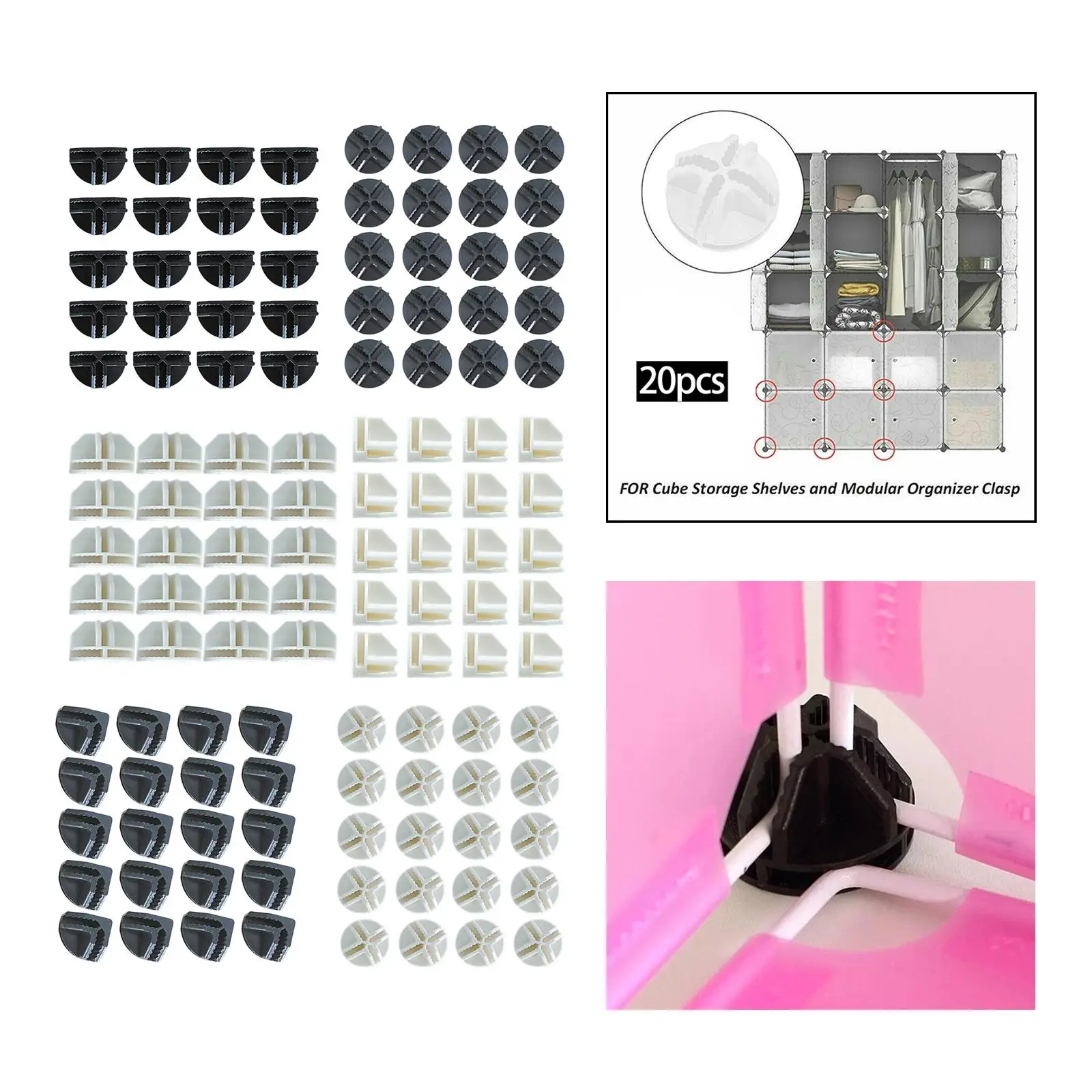 

hobby2023 20x Storage Closet Cube Components Replacement Parts for Storage