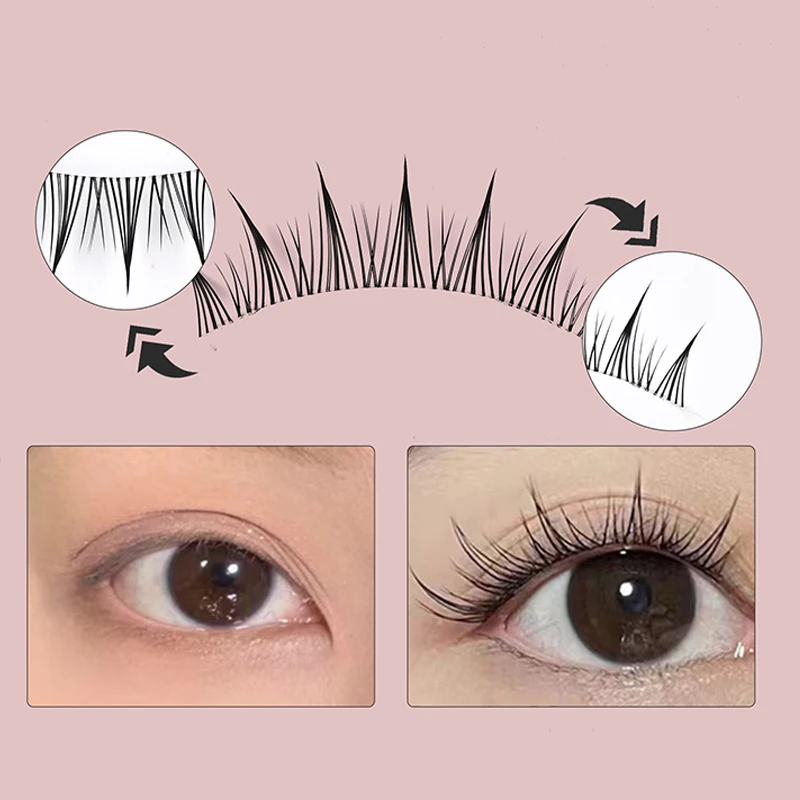 [JN] Juego de pestañas postizas, extensión de pestañas individuales esponjosas, maquillaje, acabado natural suave para uso diario
