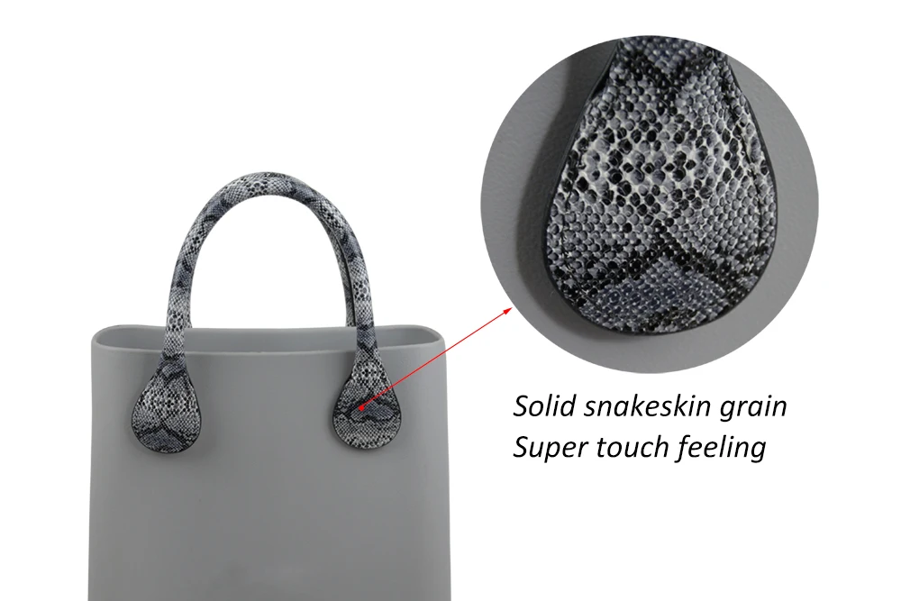 TANQU Long Short Faux Snakeskin Snake Skin Handle for Obag PU Leather Straps for O BAG Standard Mini Ochic O Chic Accessoires
