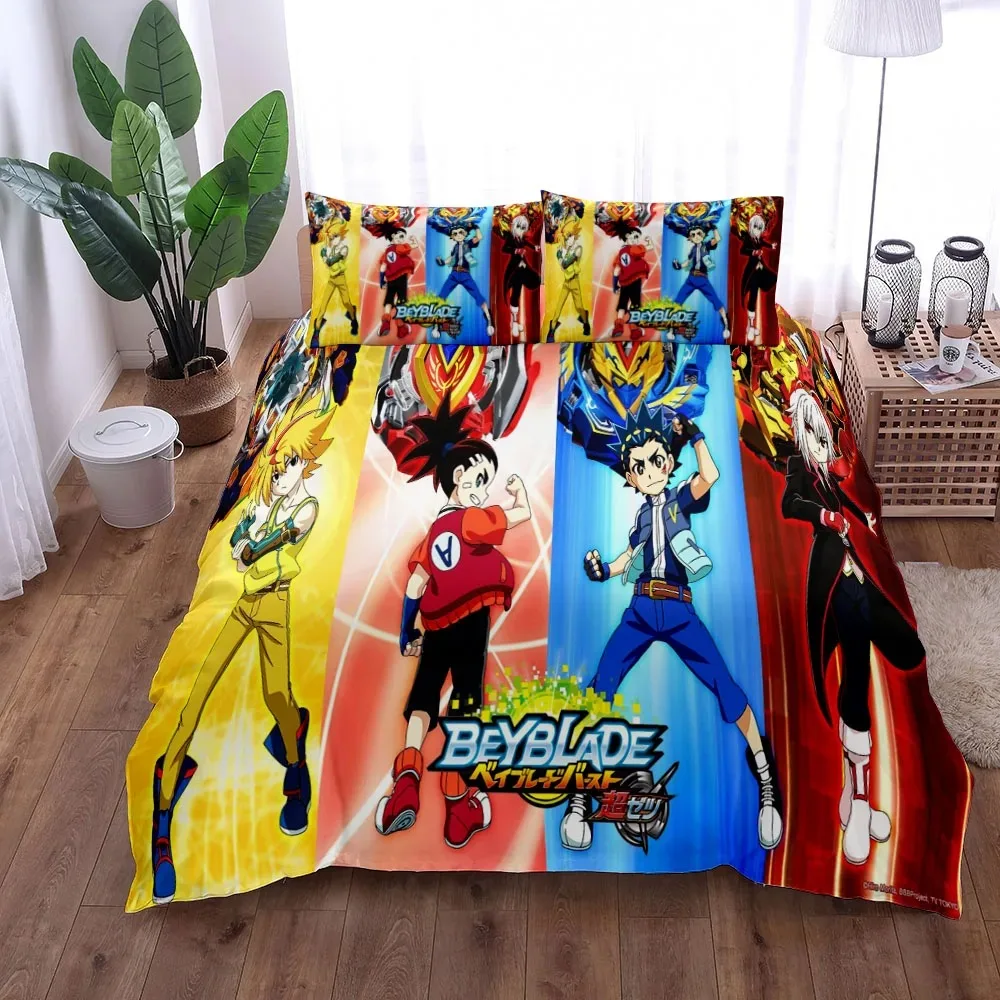 2024 Beyblade Boys Duvet Cover Set King Queen Double Full Twin Single Size Bed Linen Set