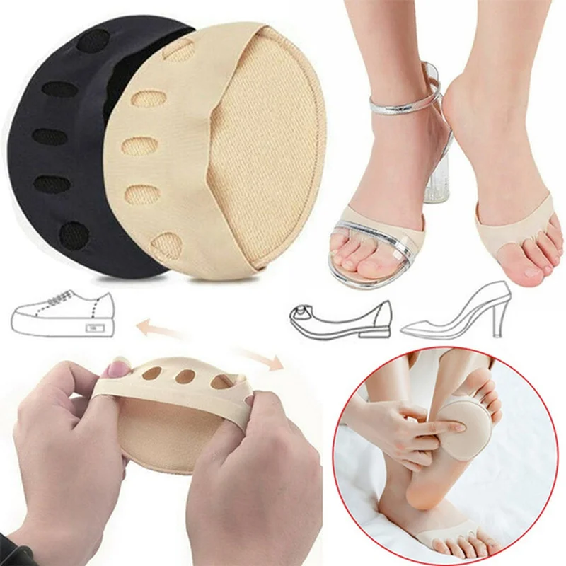 1Pair 5 Toes Breathable Cotton Sponge Support Foot Care Massage Toe Socks Half Insoles Pads Cushion Metatarsal Sore Forefoot