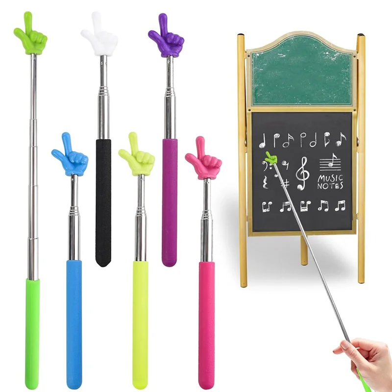A30F-6 PCS Pointer Stick Set For Classroom, Teacher Pointer, Retractable Stick Set For Classroom Whiteboards