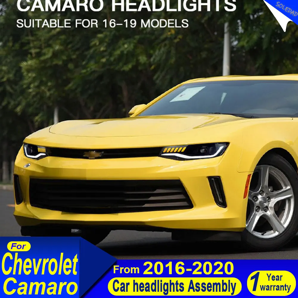 LED Head Lamp for Chevrolet Camaro 2016-2020 Headlights Camaro DRL Turn Signal High Beam Angel Eye Projector Lens LED Headlight