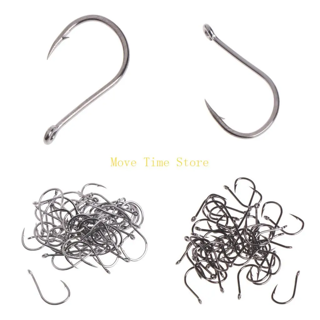 

92ME 50 шт./кор. рыболовный крючок из высокоуглеродистой стали, кольцо для джига с колючим карпом, аксессуары для снастей