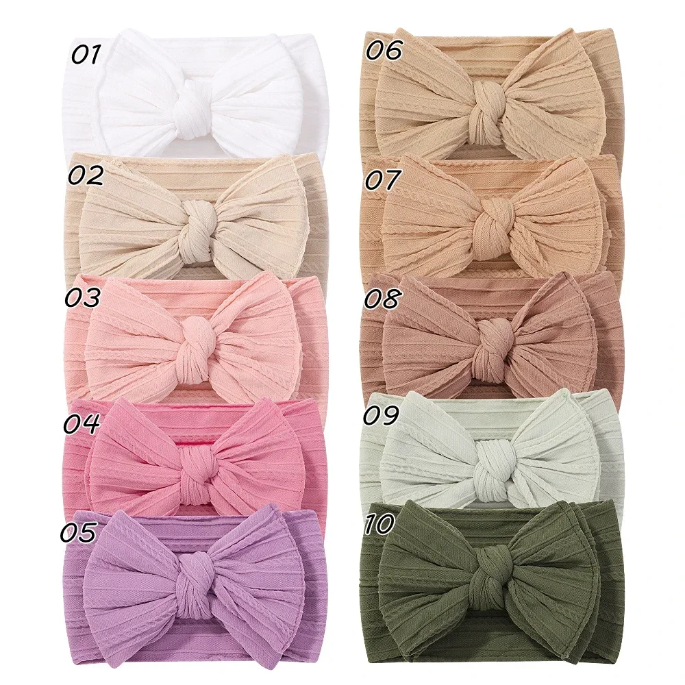 1PC Soft Baby Knitted Twisted Bow Headband Thick Thread Elastic Hair Band Solid Infant Toddler Leisure Home Hair Accessories