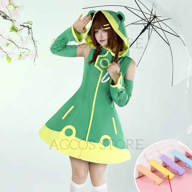 

AGCOS Card Captor KINOMOTO SAKURA Frog And Daisy Cosplay Costume Woman Halloween Outfits Uniforms Anime Costumes Cosplay