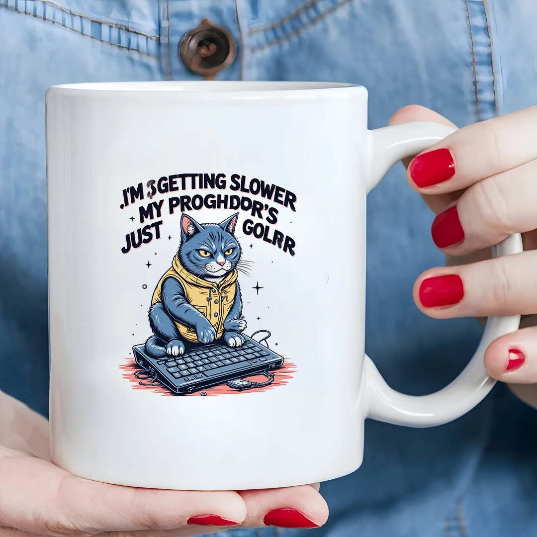 

11oz Cartoon Cat Keyboard Cup Kids Cold & Hot Drink Cup Christmas Gift Family Office Cup