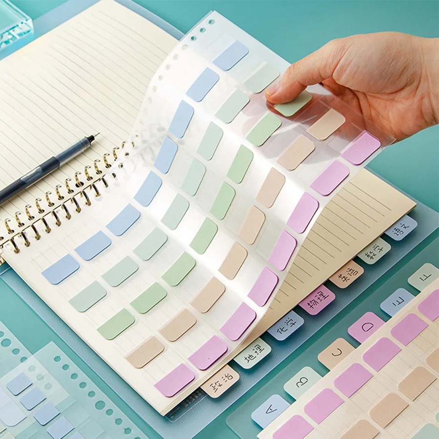 

Указательные вкладки с отрывными листами, Мини-малистические вкладки индексаторы пастельных цветов с возможностью записи, с отрывными листами, размер А5, 2 листа, 56 шт.