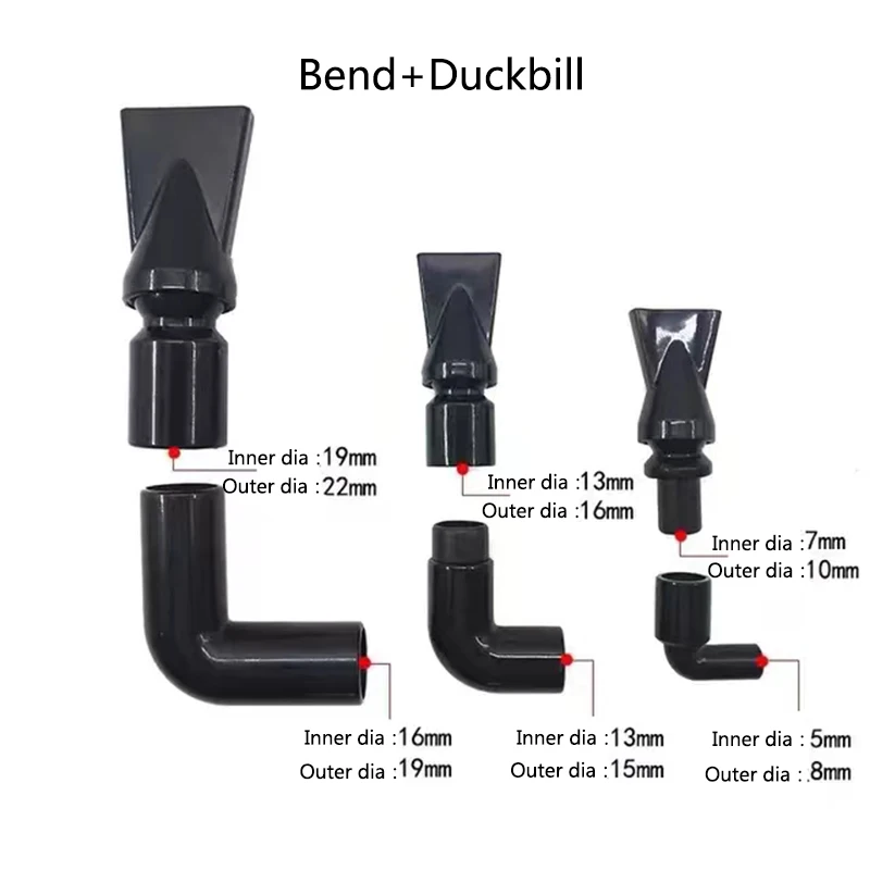 Bomba de tanque de peixes, bico bico bico de pato ajustável, bomba de filtro de aquário, saída de água rotativa, conector de tubo de retorno, encaixe de encanamento, 1 peça