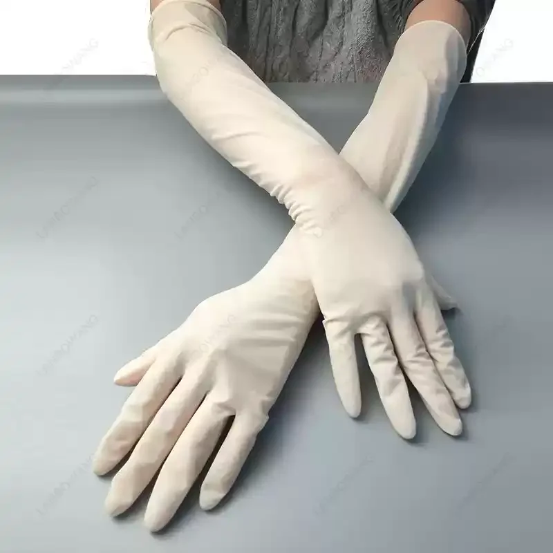 Disposable Surgical Gloves Extended Elbow Sterilized Latex Rubber For Sterile Testing