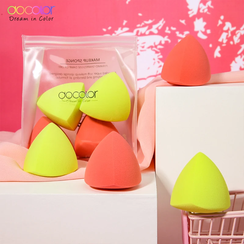 Docolor 4Pcs Makeup Sponge Cosmetic Puff Bulk Wholesale Beauty Egg Set Water Drop Puff Makeup Egg Super Soft Make Up Blender