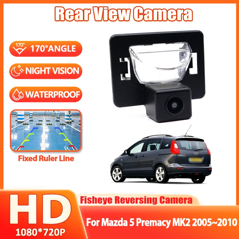 HD 1080P FishEye Vehicle Rear View Camera For Mazda 5 Mazda5 Premacy MK2 2005 2006 2007 2008 2009 2010 Car Parking Night Vision