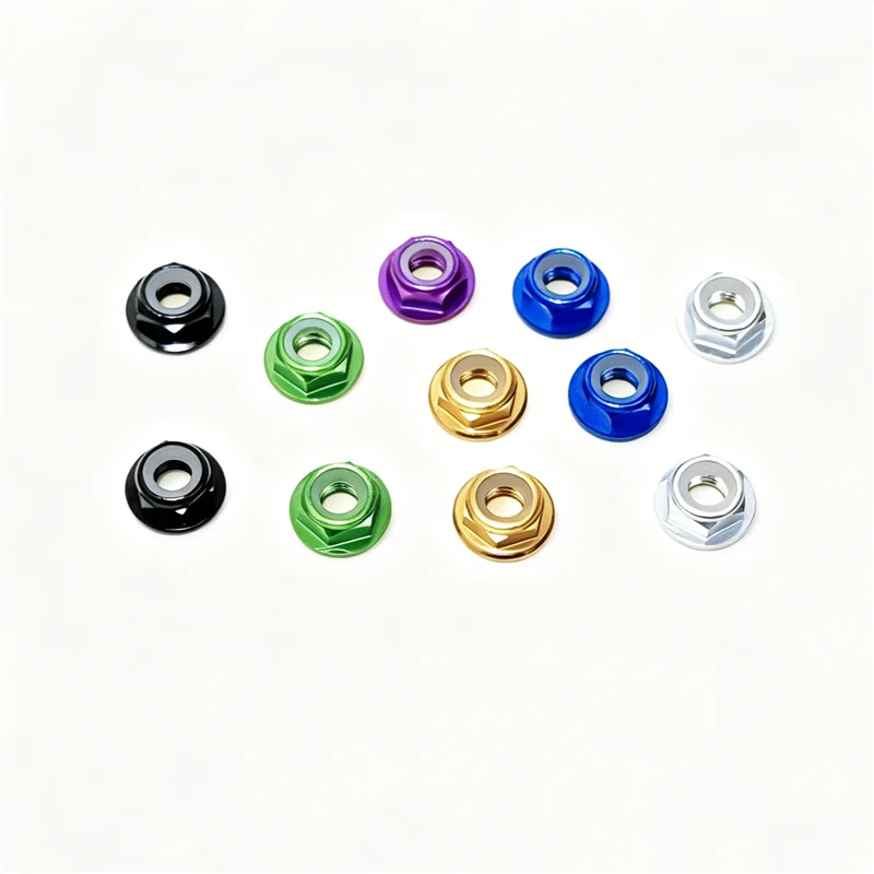 5PCS CW Aluminum Alloy Flange Lock Nuts, M5*4.5mm Flanged Nuts for RC Drone FPV Motor Propeller Mount