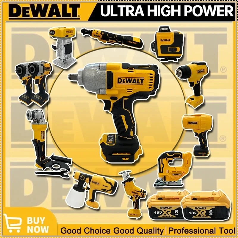 

Портативный бесщеточный электрический гайковерт Dewalt, многофункциональный электроинструмент, беспроводная угловая шлифовальная машина, резак, полировщик, воздушный насос, термофен