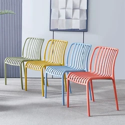 Design Mid Century Garden Chairs Green Handle Waterproof Plastic Garden Chairs Outdoor Industerial Mueble Para Jardin Furniture